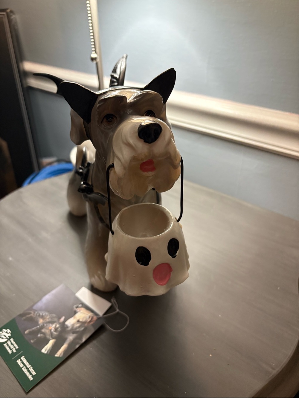 Gray Bat-Accent Ceramic Dog - Picture 2 of 3